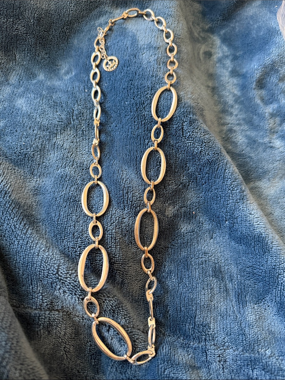 Trifari designed Silver Oval Link Necklace